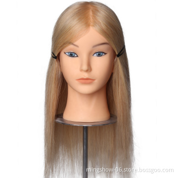 Mingshow Manikin Head Doll Practice Beauty School Mannequin Head For Hairdressing Doll Heads With Natural Hair Mannequin